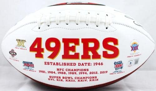 Fred Warner/Patrick Willis autografou o San Francisco 49ers Logo Football -Bawholo - bolas de futebol autografadas