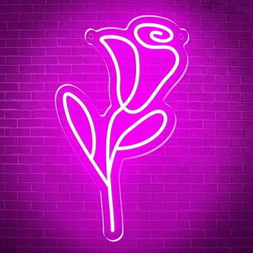 Rose Neon Sign, placas de neon personalizadas para decoração de parede, decorações de janelas de Natal LEITA LIGHT LIGHT, LUZ DE