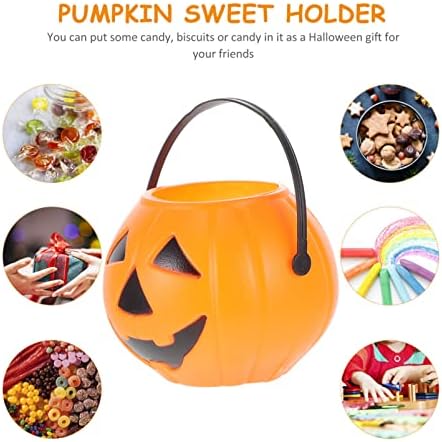 Caldeirão Caldeirão 20pcs Halloween Pumpkin Buckets Flue ou Treat Mini Candy Holder Buckets com alça para o Halloween Ação de