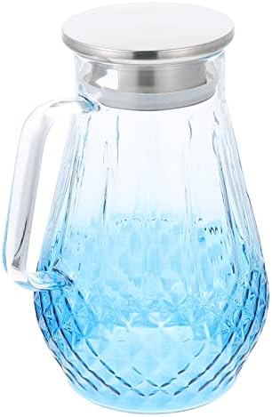 Doitool de vidro de vidro jarro de água de vidro jarro: maconha com tampa de água quente jarro jarro jarro jarro de chá gelado jarro de vidro borossilicato para café limonada 1500ml Conjunto de decanter
