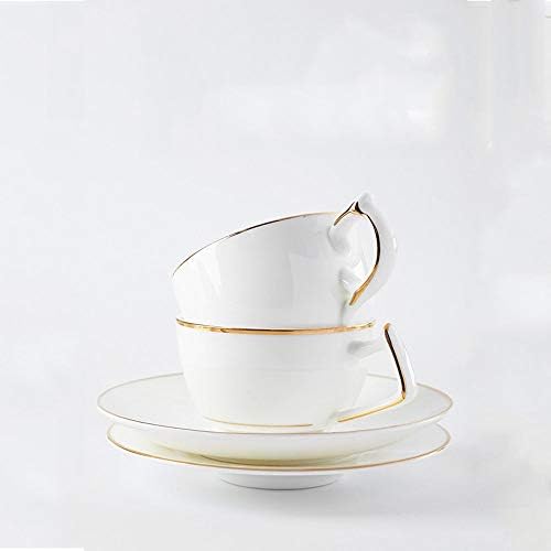 Mgor simples caneca de café em cerâmica e pires, 5.41oz/160ml Creative reutiliza leite canecas quentes de café expresso com alça de chá de chá de chá xícara de copo de expresso para decoração decorar decorar
