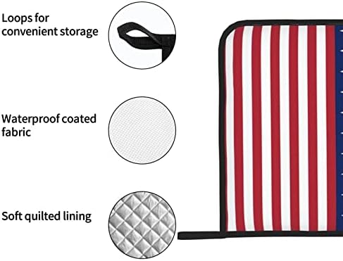 American Flag estrela os portadores de maconha de listras de 2 conjuntos de 2, almofadas quentes não deslizantes resistentes ao calor, pau-folhas para cozinhar churrasco para assar.