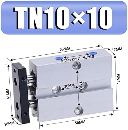 Spray Conexão com haste dupla Cilindro TN 10mm Bore 10/15/20/25/30/35/40/50/60/70/80/90/10/125/150 mm Cilindro