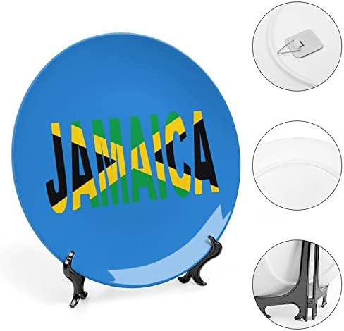 Bandeira jamaicana Os ossos personalizados China Cerâmica Cerâmica Placas Decorativas Casa Placa Redonda com Stand Display