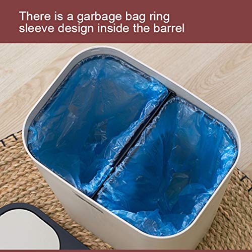 NEOCHY lixo de lixo retangular da lata de lixo retangular - Banheiro da cozinha doméstica Office de bucket de armazenamento de plástico