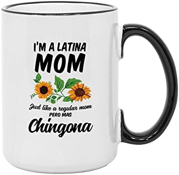 Casitika Regalos para mama. Mãe latina como Pero Mas Chingona regular. Presentes da mãe mexicana detalha o para dia de las madres caneca de café.