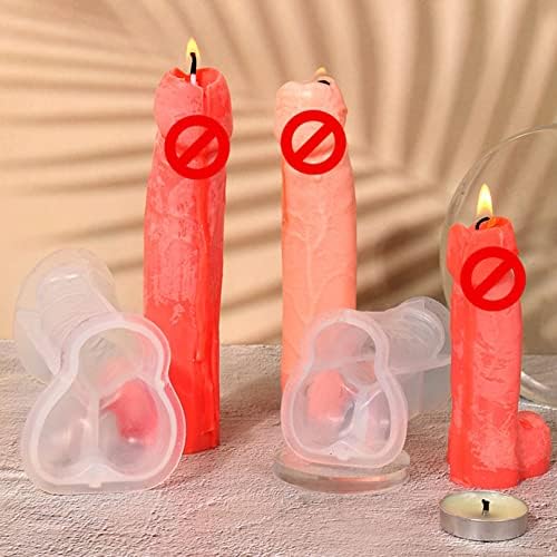 Iiniim Novidade 3D Candle Mold Men reutiliza homens genitais de vela de vela de molde de molde de molde de molde Diy Sapacties 18