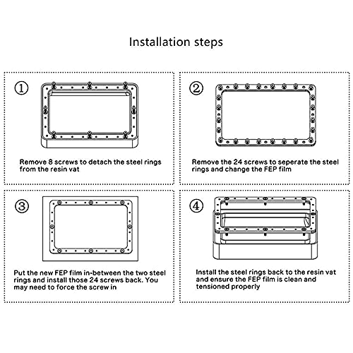 FILHO DE FEP PHROZEN SONIC Mega 8K 3D Impressora, 3 PCs FEP FEEP 430 x 300 x 0,15mm com filme de proteção para LCD DLP SLA UV Resina