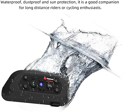 Kingsea V6 Pro Motorcycle Helmet Bluetooth Intercom, Bluetooth 5.1 2-Way 1500m à prova d'água Full-Duplex Motorbike System de