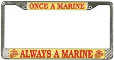Uma vez que um fuzileiro naval sempre um quadro de placa de cromo marinha