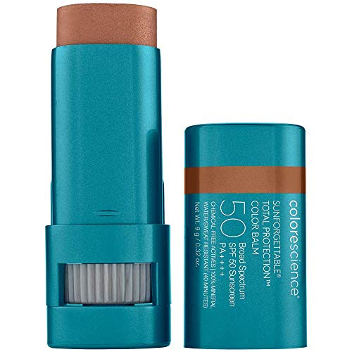 Colorescience Sunfortable Protection Total Color Balm SPF 50, Mineral, Broad Spectrum, Lip Buildable e cor da bochecha