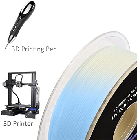 Filamento da impressora 3D Avomeb, 1,75 mm PLA brilho no filamento luminoso escuro, precisão de duas cores, dimensional