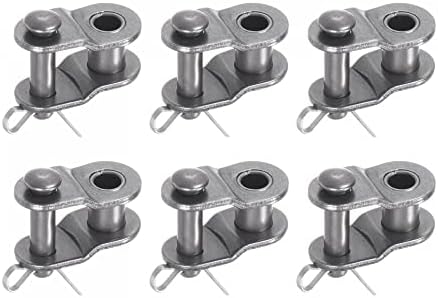 UXCELL 6PCS 25 Offset Meio Roller de Link, aço carbono de 1/4 de inclinação, conector de corrente padrão Links Split