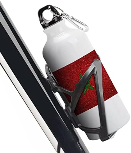 Bandeira nacional do Marrocos Aluminum Water Bottle Isksoad leve com tampa de parafuso para esportes Bike Gym Outdoor