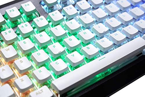 G.Skill Crystal Crown Keycaps - Keycap conjunto com camada transparente para teclados mecânicos, key 104 completa, padrão ANSI 104 Layout em inglês - branco