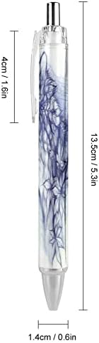 Desenho de lobo de outono canetas de esfero de canetas retráteis de tinta azul lisa escrita de 0,5 mm de 1/2/4 4 pcs