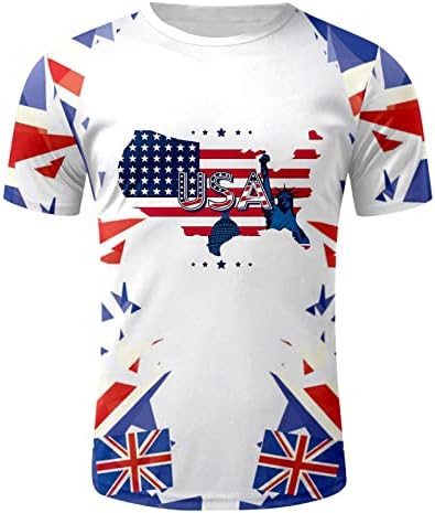 XXBR 4 de julho Soldier Short Sleeve T-shirts para homens, bandeira dos EUA Prind Print Summer Athletic Muscle Patriot