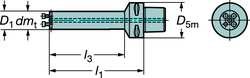 SANDVIK COROMANT C5-570-3C 50 215, Capto coromante de aço para CoroTurn SL Adaptador amortecido, corte neutro, ferramentas silenciosas