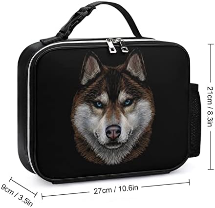 Retrato gráfico colorido Siberiano Husky Lear Tote Bag Pack reutil