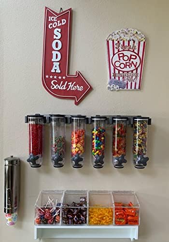 12pc Candy Dispenser para cinema Night Theatre Entretenimento Snack Bar Center for Home Theatres - Copa de Acrílico e Dispensador de Candy - Crianças, Crianças e Grandes
