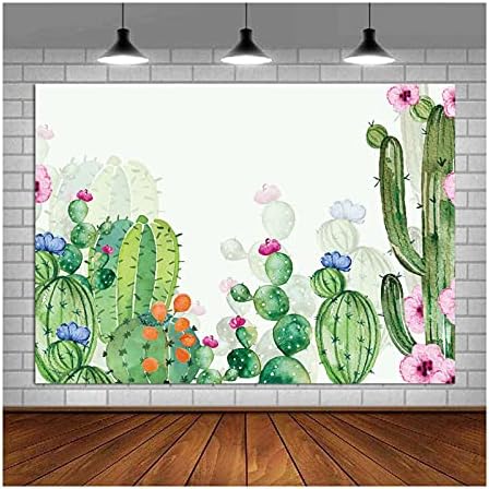 Aquarela cacto cacto cenário cacto de cenário de aniversário floral estúdio de fotos background vinil 5x3ft fiesta cactus bandeira