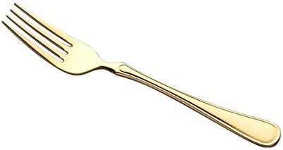 Arazawa Seisakusho 56803 Alphact Marian Dinner Fork, 18-10 aço inoxidável, acabamento em ouro 24k