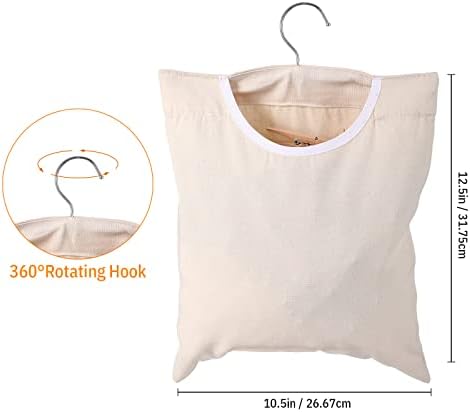 Roupa Pins Bag Suport de lavanderia Saco de prensa de roupa com gancho de suspensão, 100 peças 2,8 x 0,4 polegadas grandes