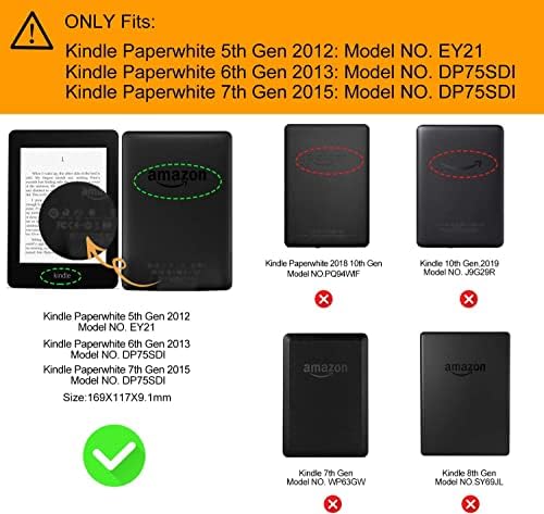 Caso para Kindle Paperwhite 2012-2015 com pulseira e caneta-Ultra Slim Durable Case-Sleep/Wake automático