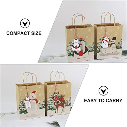 Aboofan 24pcs Sacos de bolsas de fundo quadrado de Xmas de ponta de papel Kraft de papel Kraft Papel Bags Bolsa Presente