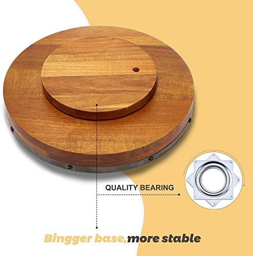 12 polegadas acacia madeira preguiçosa susan turttable para mesa, organizador giratória de cozinha, 360 graus decorativos giratáveis