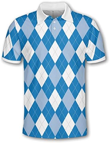 Pologen, Camisas engraçadas de golfe para homens Argyle camisa de golfe masculina camisa de golfe maluca camisas polo pólo polos
