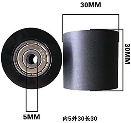 Diâmetro da roda de borracha do rolamento preto 30 mm de altura de 30 mm de polia acionada com guia guia guia 1pcs 1pcs
