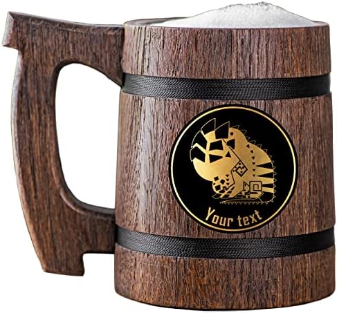 MHW Dodogama Wooden Beer Caneca. Caneca de cerveja MHW personalizada. Gamer caneca tanque. Presente para ele. Presente de jogador
