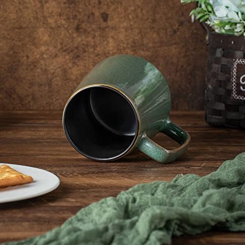 Kelingo grande canecas de café cerâmica de 24 oz/700 ml com alça de ouro, copo de chá de jumbo extra grande para escritório e casa, presente e presente…