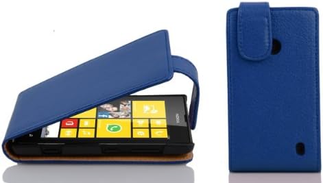 Caso Cadorabo Compatível com Nokia Lumia 520 em Blue Navy - Estilo Flip Style Caso de couro falso estruturado - carteira ETUI Pouch bolsa de couro PU