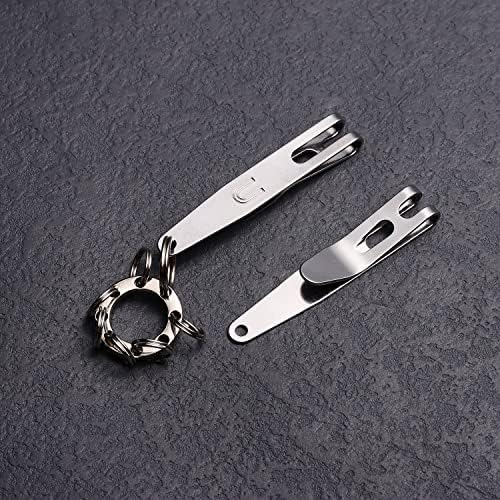 Ultratac Deep Carry Pocket Clip Tamanho L, clipe de suspensão de bolso multiuso para chaves, lanternas, facas - Aço inoxidável