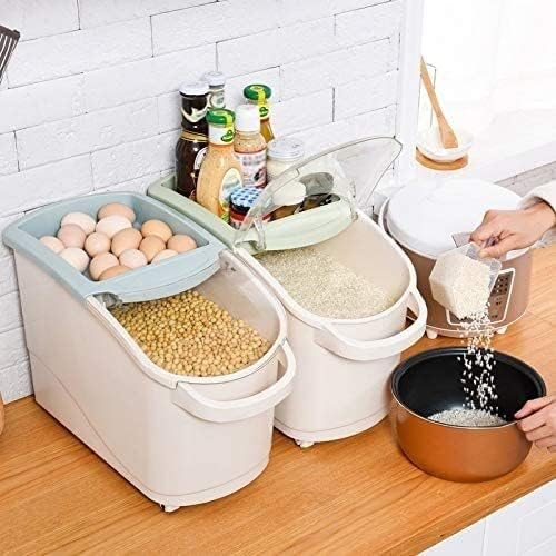 OSKOE Home transparente Flip Rice Bucket ， Caixa de armazenamento de cozinha Casa doméstica selada com umidade à prova de insetos