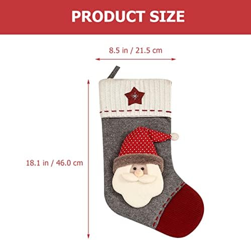 ABAODAM 5PCS Candy Sock Snowman Gift Saco de rena Bags Sweets Tree Socks Holder Pingente Supplies Saco de Tableware de