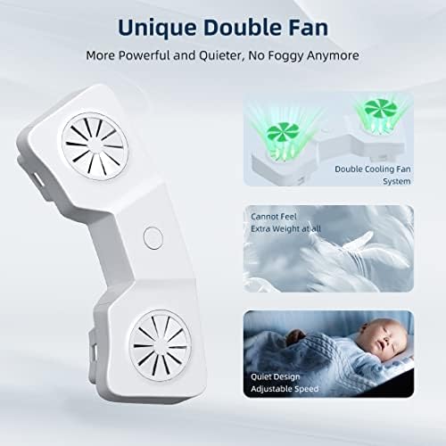 Fan para Oculus Quest 2 Fan, Cooling Fan Face Face para Quest 2 Fan Cooler, Fã de resfriamento com interface facial de couro PU e espuma Conjunto para Quest 2 Circulação de ar ativo para aliviar a falha de lentes