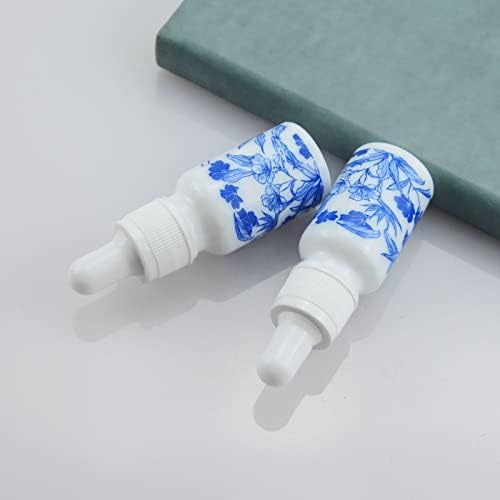 WWOLIFE 12 PCS 1/3oz azul e branco Porcelana Garrafas de cera de cerâmica de perfume Aromaterapia Recipiente cosmético