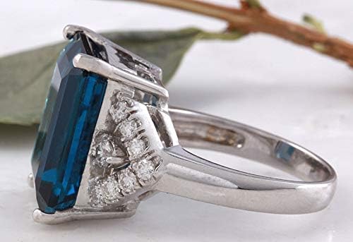 T-Jewelry Homens ENORME Mulheres Blue Sapphire Gemstone 925 Anel de noivado de casamento de prata Tamanho 6-10
