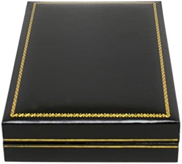 Caixa de colar de jóias Novel Box® em couro preto + bolsa NB personalizada