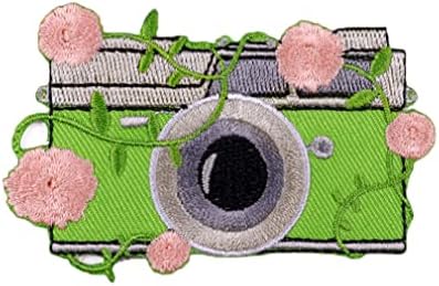 Câmera verde Bordado de tecido Patch de desenho animado com adesivo Patch Patch Roupas Diy Patch Applique Fabric Patch Costure em Applique Borderyer Patch