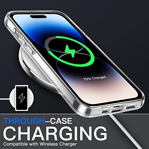 JETCH 3 em 1 Caso para iPhone 14 Pro máximo de 6,7 polegadas, com protetor de tela de 2 pacote e protetor de lente de câmera, capa de telefone para choque não amarelador, filmes de vidro temperado com cobertura completa