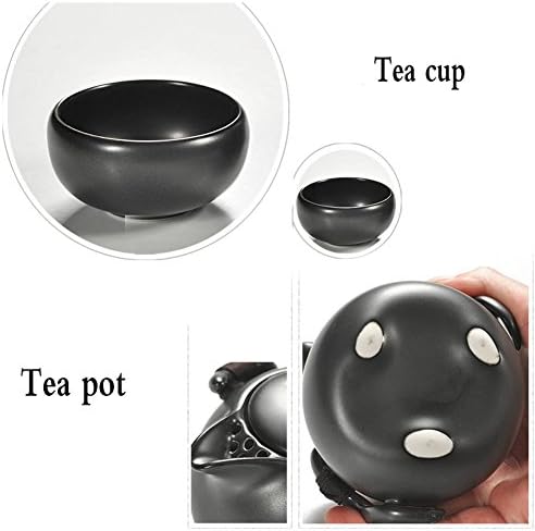 Hoobar Ceramic Kungfu Conjunto de chá chinês Bule de chá e xícara de chá com bolsa de viagem portátil e bandeja de chá