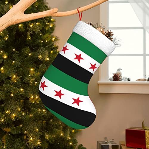 Qg zzx meias de natal com branco super macio punho sírio bandeira de natal de natal decorações de natal decorações de meias