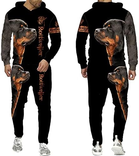 Rottweiler Dog 3D Capuz de capuz macho Sweashirts Casual Sweashirts Sorto Men Moda Set Moda