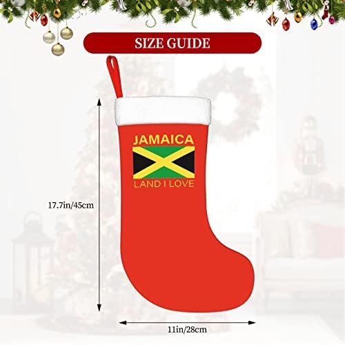 QG ZZX Jamaica Land I Love Jamaican Bandra Christmas Meking Chas Stagens lareira pendurada Meia 18 polegadas decoração de férias