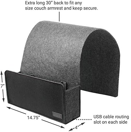 VRGE - Couch a cabeceira Organizador de jogos Caddy Armazenamento pendurado de feltro para controladores de jogo/fones