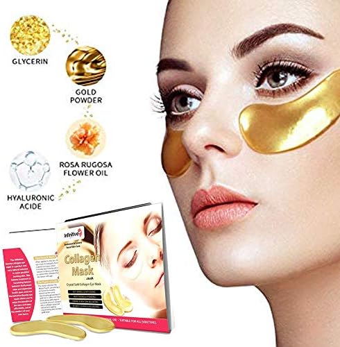 2 x Pacote novo Crystal 24K Gold Powder Gel Collagen Máscaras de máscaras de folha de folha, envelhecimento anti -envelhecimento, Remova